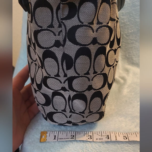 Coach Black and Gray Monogram Shoulder Bag - Picture 10 of 14